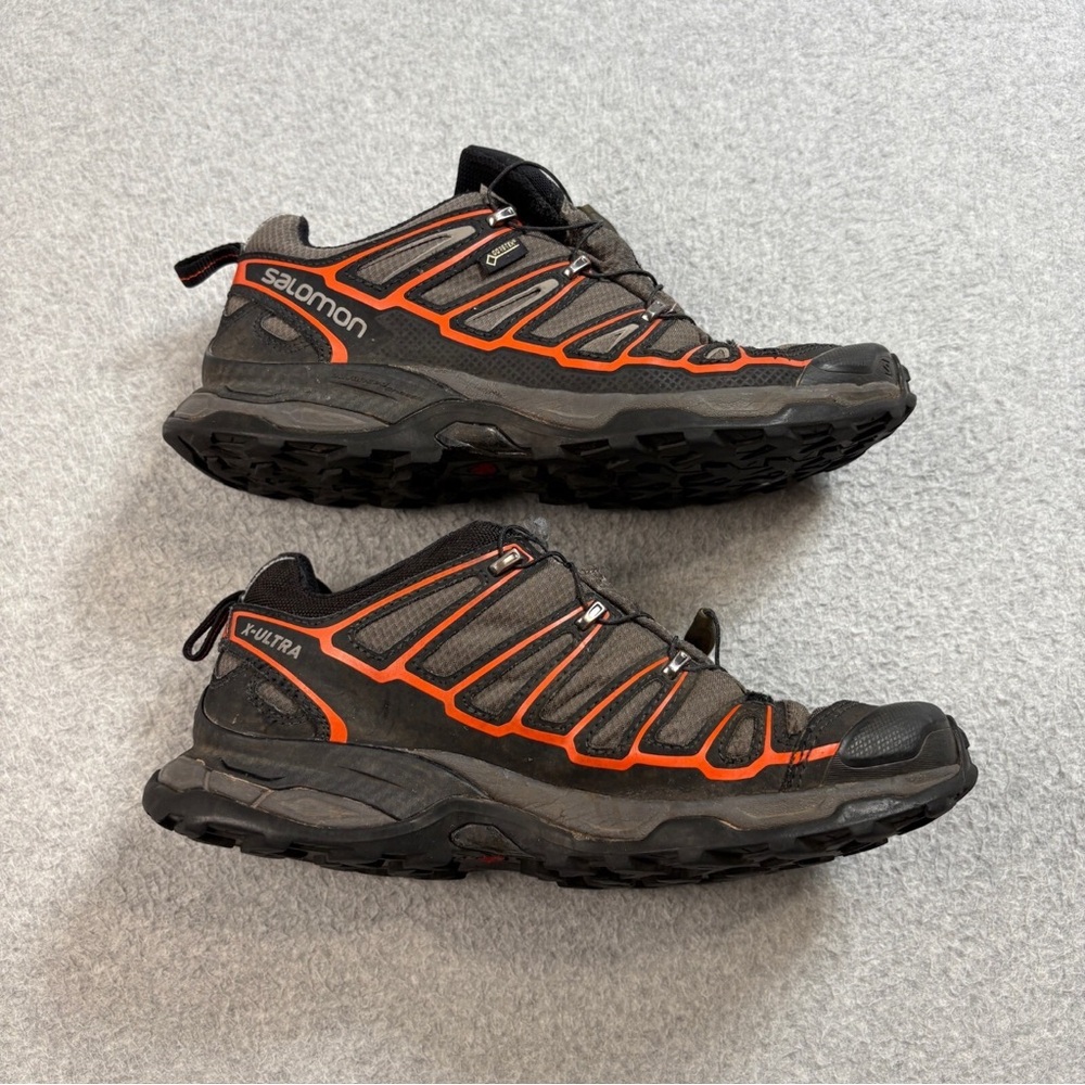 Salomon Shoes Men Black BOA System Contragrip Hike Climb Camp Trail Run